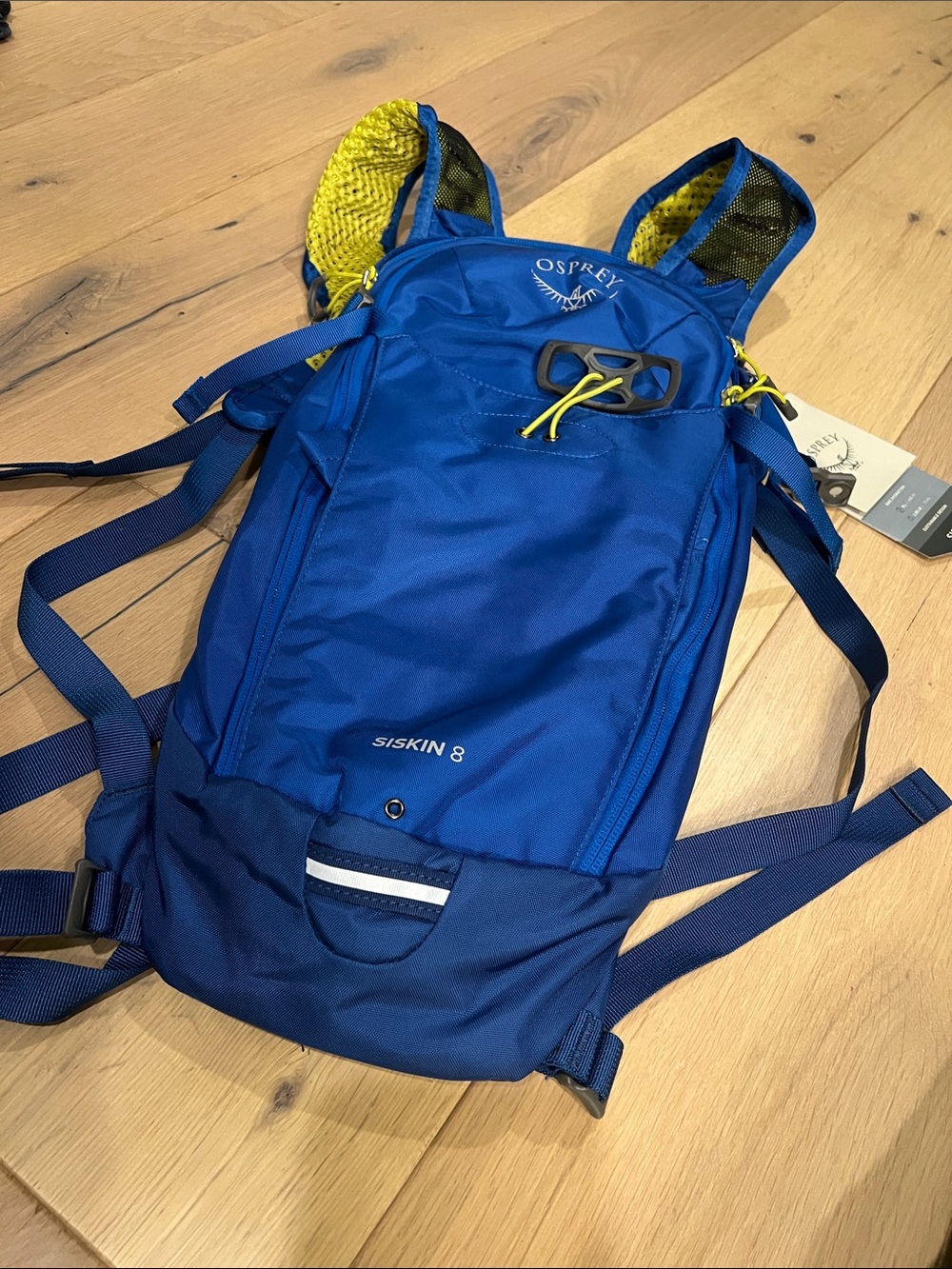 OSPREY Siskin 8 Hydration Pack in Royal Blue with Yellow Accents